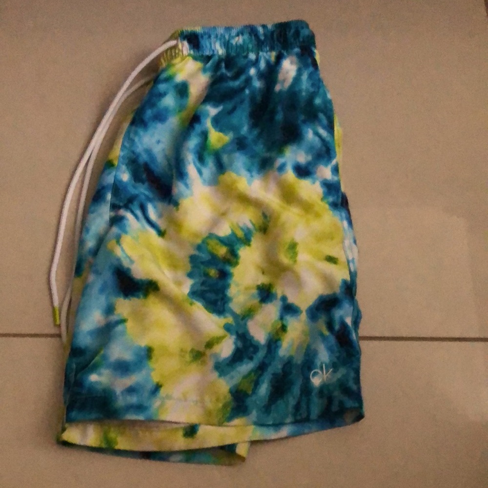 Calvin Klein Tye-dye swim shorts Blue/Green/White